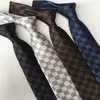 yy2023 mens luxury necktie damier quilted ties plaid designer tie silk tie with box black blue white 83k5#28pdz