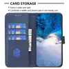 PU LÄDER FLIP -FALL FÖR SAMSUNG A24 4G A34 A54 A14 A23 A73 A13 A33 A53 A22 A32 5G S21 S23 Ultra S22 Plus Fashion Plain Business Card Slot Holder Wallet Cover Mobil Pouch Pouch Pouch