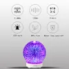 Appliances 3D Glass Aroma Diffuser Aromatherapy Ultrasonic Essential Oil Version Air Humidifier Modes Firework 100ml 7Color Changing Lights