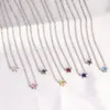 Chains Fashion Stainless Steel Tennis Chain Colorful Pendant Necklace For Women Necklaces Heart Zircon Choker Clavicle Jewelry