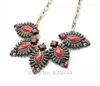 Pendant Necklaces Wholesale Jewelry 2014 Short Design Classic Vintage Resin Leaf Collar Necklace For Women