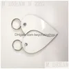 Key Rings Sublimation Ring Cute White Keychain Blank Diy Tags Love Heart Valentines Day Lover Gift Drop Delivery Jewelry Dhsml