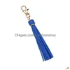 Keychains Lanyards 5 Colors Tassel Keychain Festive Women Personalized Charm Pendant Mental Key Ring Valentines Day Gift Bk Lanyar Dhku7