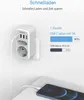 Adattanti Tessan European Vertical Power Strip con 2 Outletti CA 1 Tipo C Porta 3 USB A USB Adattatore per estensione a spina per viaggi domestici