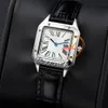 AMF New Dumont WSSA0023 Montre à quartz suisse pour femme Cadran blanc/argenté Boîtier en acier Bracelet en cuir 28 mm Laday Montres TWCR Timezonewatch Z07