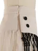 Kjolar twotwinstyle lapptäcke tassels mesh kjol för kvinnor hög midja en linje avslappnad midi kvinnlig sommarkläder stil 230512