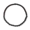 STRAND NATUURLIJKE houten armband Homme Black lava stenen kralen braclet heren accessoires casual sieraden dubbel gelaagde vulkanische braslet