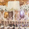 Décoration de fête 10pcs) Centres de support de fleur d'or pour la table de mariage en métal Tall Frame Backdrop Stands Yudao2008