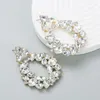 Dangle Earrings Luxury Black Crystal Drop Earring For Women Vintage Ethnic Fashion Hollow Geometry Rhinestone Jewelry Wholesale