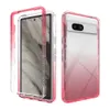 Shockproof Hybrid 2in1 Gradient Color Clear Cases For Google Pixel 7A 7 Pro 6A 6 5A Anti-scratch Transparent Phone covers