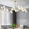 Lustres Galhos de árvores Lustre de LED Bolas de vidro Molecular Decoração de estar Jantar Quarto Pendente Luminárias de iluminação