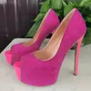 Olomm Women Spring Pumps Suede Sexy Stiletto Heels Peep Toe Gorgeous Sky Blue Grey Fuchsia Night Club Shoes Ladies US Size 5-20