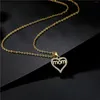 Chains Woman Necklace Chain Men Love Letter Mom Pendant Gold Plated Copper Microinlay Jewelry Mother's Day Gift