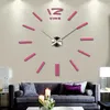 الساعات الحائط ملصقات غرفة المعيشة مجموعة دائرية Horloge Mute Quartz Dig Metal Clock Watch DIY