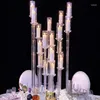 Candle Holders 6pcs)Wholesale Furniture Crystal Clear Acrylic Tall Wedding Candelabra Centerpiece Yudao150
