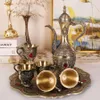 Tools 8 Pcs Tableware Set 1*Teapot 6*Cup 1*Tray Tea Set Vintage Retro Europen Style For Cabinet Ornament Kitchen Arabic Coffee Cup Set