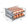 Организация 2022 Новый двухслойный ящик для яиц, пластиковый холодильник, противоскользящая стойка для яиц, поддержка штабелируемой кухни, домашняя кухня, инструменты для хранения