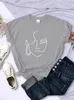 여자 T 셔츠 추상 간단한 스트로크 페이스 인쇄 인쇄 여성 Tshirts 스포츠 캐주얼 티셔츠 성격 거리 짧은 슬리브 O- 넥 풀로버