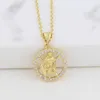 YWLY Zodiac Necklace 18K Gold Jewelry Women Fashion Gold Filled Crystal Rhinestone Zodiac Sign Necklace Zodiac