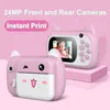 Kinder Kamera 1080P Digital Instant Po Drucker mit 24 MP Dual Kameras 2,4 zoll Druck 32G TF Karte für Kinder