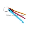 Keychains Lanyards DIY Craft Tools 3/4/5mm Nyckelring med virkade krokar Handgjorda aluminiumkroppar Hook Metal Keychain Mticolour Cr DHBFU