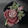 Broscher 12st/mycket grossist färgglad rose blommor bröllopstillbehör emaljstift brosch colares violetta lila kvinnor fest gåvor