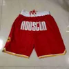 Short de basket-ball de l'équipe Just Don Retro Version chinoise Porter un pantalon de sport avec poche zippée Pantalon de survêtement Hip Pop Blanc Rouge Noir Bleu Violet Court