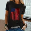 Women's T Shirts Women Printed Top Independence Day Shirt Casual Short Sleeve Round Neck Loose Super Comfy High Quality T-shirts In Stock