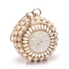 ABERA 2020 New Women Women Pearl Evening Facs Round miamond Party Party Party Presh Mini Handlets Metal Handel Bag Mn1498297e