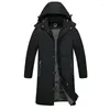 Men's Down Men Middle Age Papa Winter Clothes Thick Warm Long Slim Fit Jacket Casual Solid Color Parka