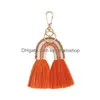 Key Rings Rainbow Pendant Chain Party Favor Arts And Crafts Tassels Bag Ring Fashion Colorf Bags Decoration Drop Delivery Jewelry Dhuou