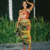 Tvådelt klänning Summer Women Crop Tops Long Kjol Beac Semestermatchning Set Outfits grossistföremål för företag 230512