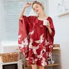 Vêtements de nuit pour femmes pyjamas à imprimé animal femmes chemise de nuit conçue vêtements de nuit sexy pour taille mignon Satin