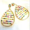 Stud Earrings 2023 Fashion Women Hand Knitted Colorful Beads Waterdrop Shaped Summer Shape Earring