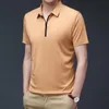 Polo's Zipper Brand Shirt Tops voor heren voor zomerse 3-Buttons Business Smart Casual Male Male Fashion Clothing 00024men's Men'smen's's