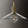 Ljuskronor American Retro Edison LED Pendant Lights Bar Hängande lampa Klar glas Suspender Gold Metal Chandelier Lighting