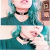 Hänge halsband sexig punk choker krage svart läder bondage cosplay goth hiphap smycken kvinnor gotiska halsband harajuku tillbehör