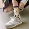 SOCKS Toptan Sıkıştırma Pamuk 5 Çift Baskı Adam Sevimli Uzun Kış Kadınlar Moda Yeni Çiçekler Pamuk Seti Kawaii Nefes Beklenebilir Kore tarzı Sokak Giyim