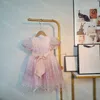 23ss Princess Dresss Планты летние платья для девочек платье пузырьковое рукав