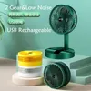 Fans Draagbare ventilator USB Oplaadbare Mini Opvouwbare Telescopische Vloer Geluidsarme Zomer Elektrische Ventilator Voor Huishoudelijke Slaapkamer Kantoor Desktop