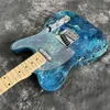 Personnalisation d'usine Nouveau transfert d'eau Blue Electric Guitar Basswood