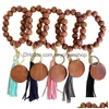 Porte-clés Tassel Bangle Keychain Party Favor Diy Bracelet En Bois Avec Anneau Bracelets Sports Chaîne Drop Delivery Bijoux Dhm7O