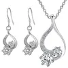 Necklace Earrings Set Wholesale Nice Silver Plated Jewelry Luxury Wedding Women Fashion Earring High Quality ZST033