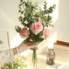 Декоративные цветы эвкалипт в стиле розы имитация дома украшение свадебной держатель Boquet Holder Flower стена искусственные растения