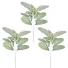 Decorative Flowers 5pcs Artificial Flocking Auricular Flower Branch For Plant Wall Background Wedding Party Home Garden Al Office Bar