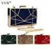 Evening Bags Geometric Luxury Handbags Women Clutch Designer Cross Body Bag Purse Burgundy Green Red Blue 230427