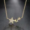 Ketten Drei Sterne Choker Halsketten Für Frauen Kpop Zierliche Gold Farbe Kette Am Hals Zirkon Anhänger Weibliche Schmuck Großhandel