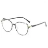 Lunettes de soleil mode ronde imprimée grande taille lunettes femmes hommes lunettes de lecture loupe dioptrie presbyte 1.0-4.0