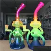 Rökande rör Rasta Glass Bong Recycler Dab Rig Oil Water Pipe 10 Inch Fab Egg Heady Bubbler With 14mm Bowl Drop Delivery Home Dhusr