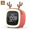 Tillbehör YouPin Cut Digital Alarm Clock Cartoon Night Light Bedside Desk Alarm Clock uppladdningsbar batteri Julklapp till barnbarn